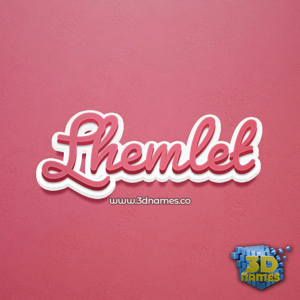 lhemlet in Red Scribble style - 3D name wallpaper