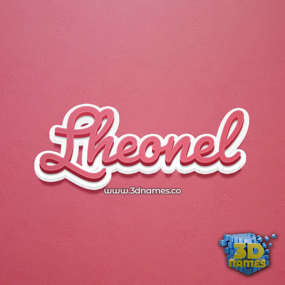 lheonel in Red Scribble style - 3D name wallpaper