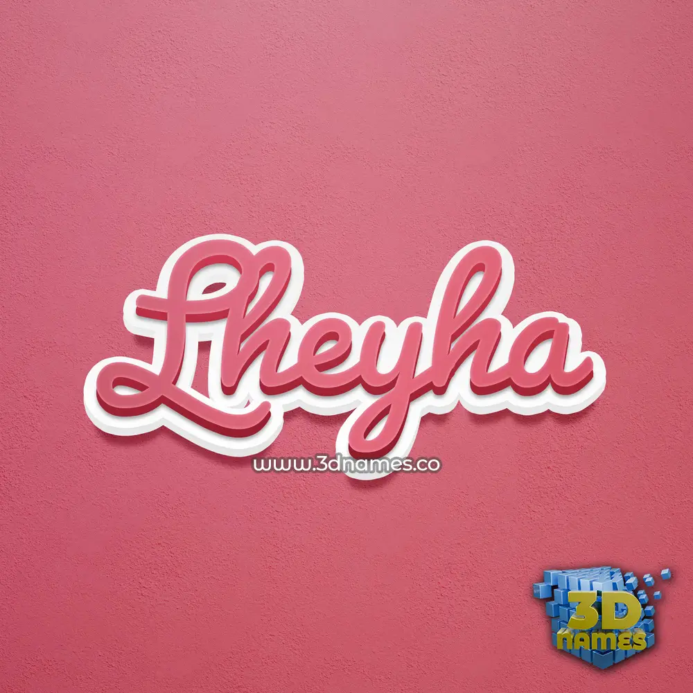 lheyha in Red Scribble style - 3D name wallpaper
