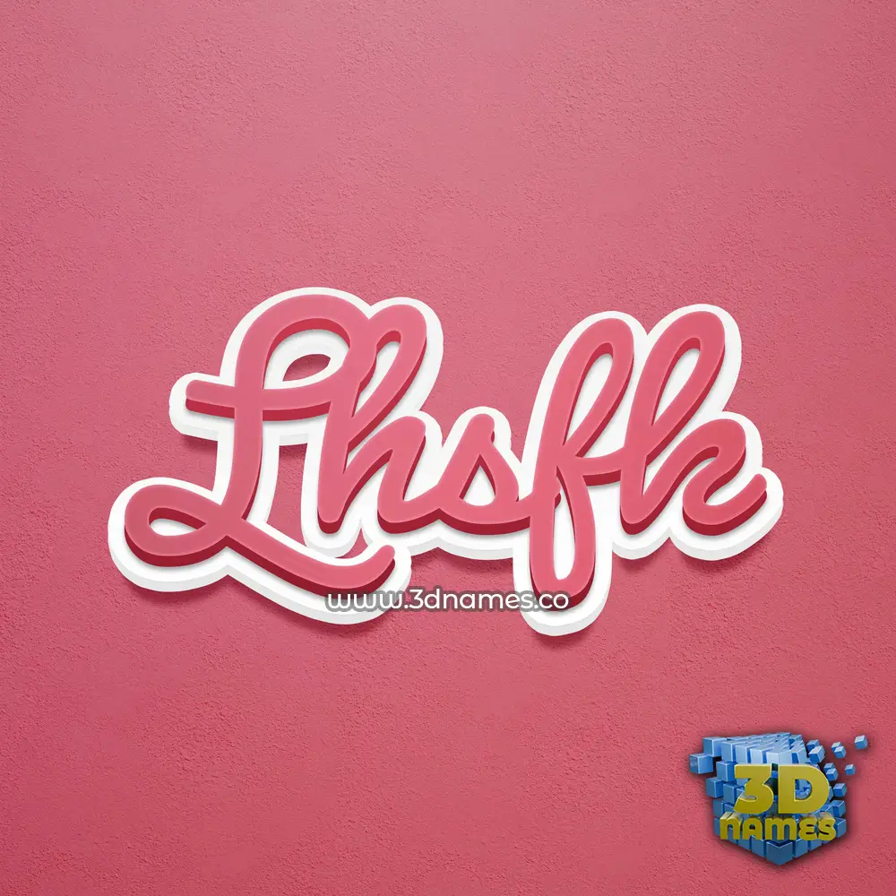 lhsfk in Red Scribble style - 3D name wallpaper