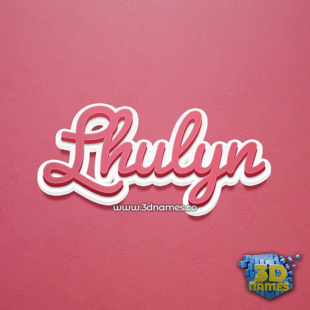 lhulyn in Red Scribble style - 3D name wallpaper