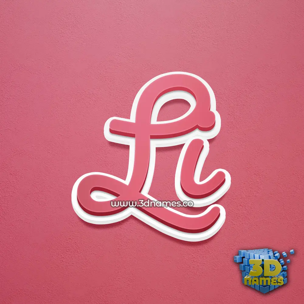 li in Red Scribble style - 3D name wallpaper