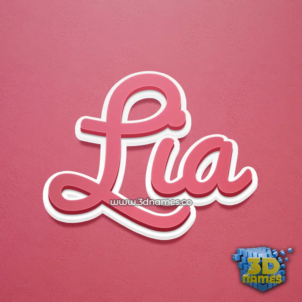 lia in Red Scribble style - 3D name wallpaper
