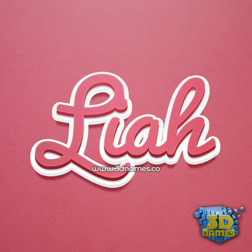 liah in Red Scribble style - 3D name wallpaper