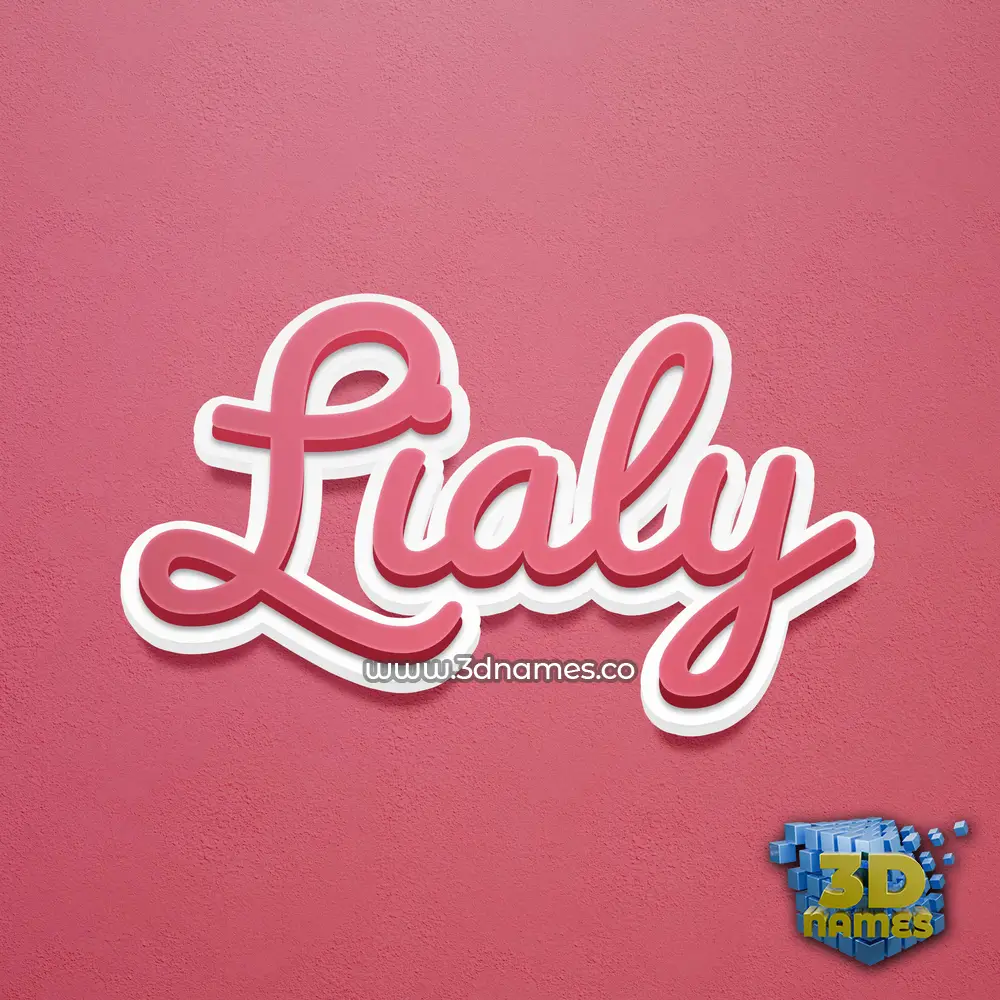 lialy in Red Scribble style - 3D name wallpaper