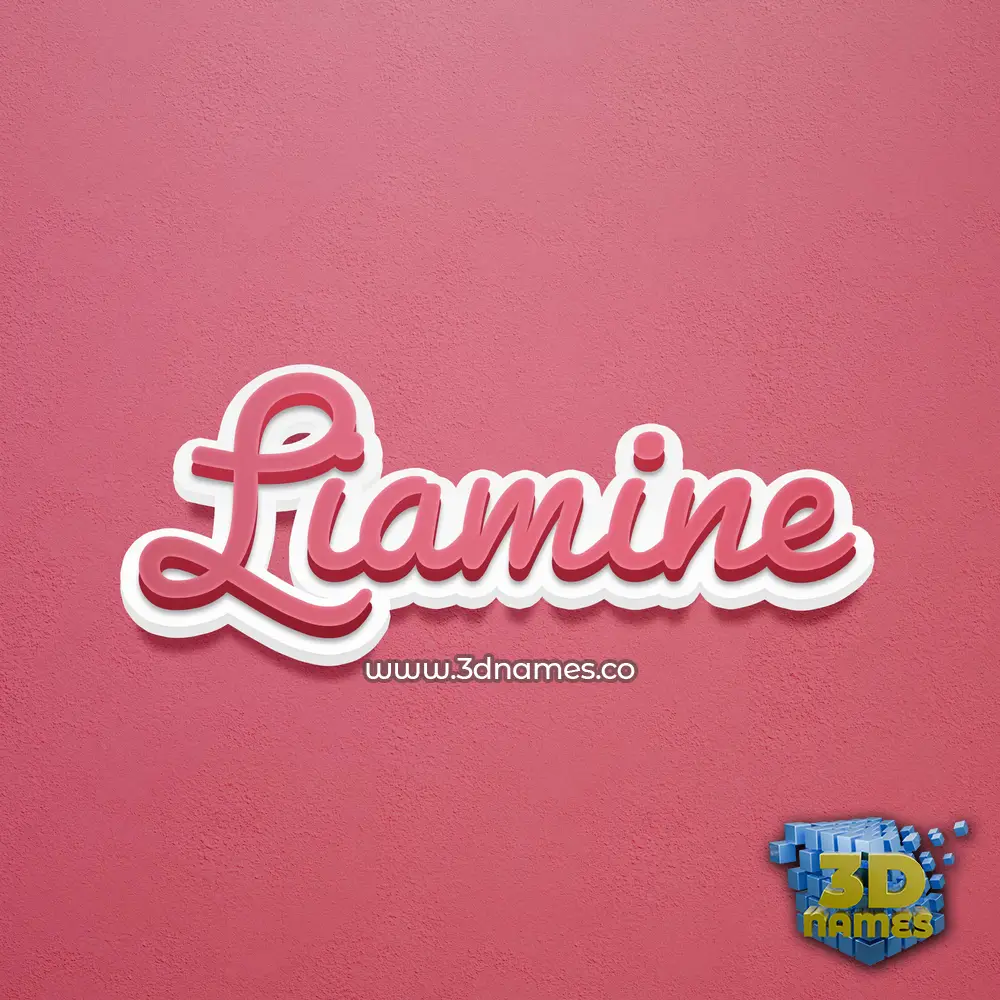liamine in Red Scribble style - 3D name wallpaper