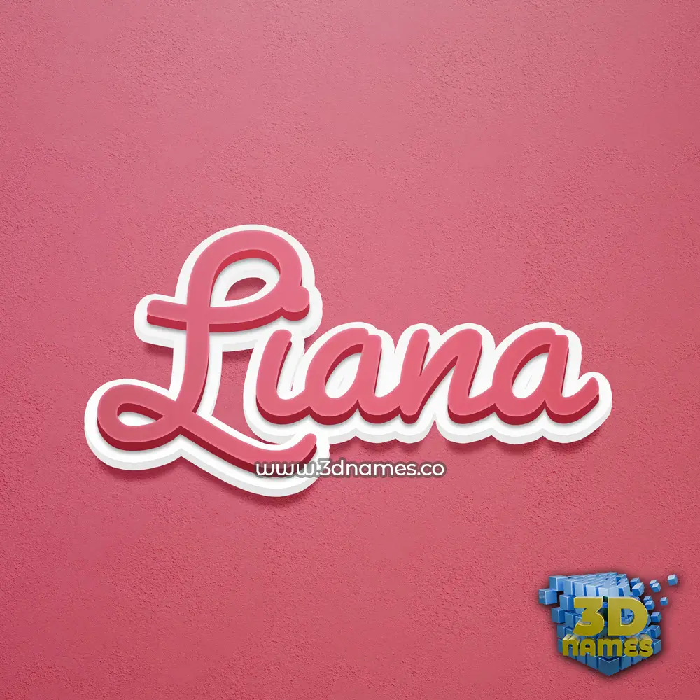 liana in Red Scribble style - 3D name wallpaper