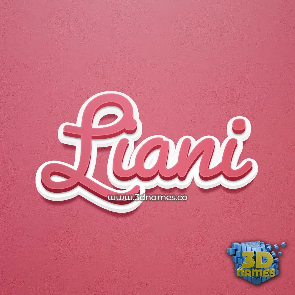 liani in Red Scribble style - 3D name wallpaper