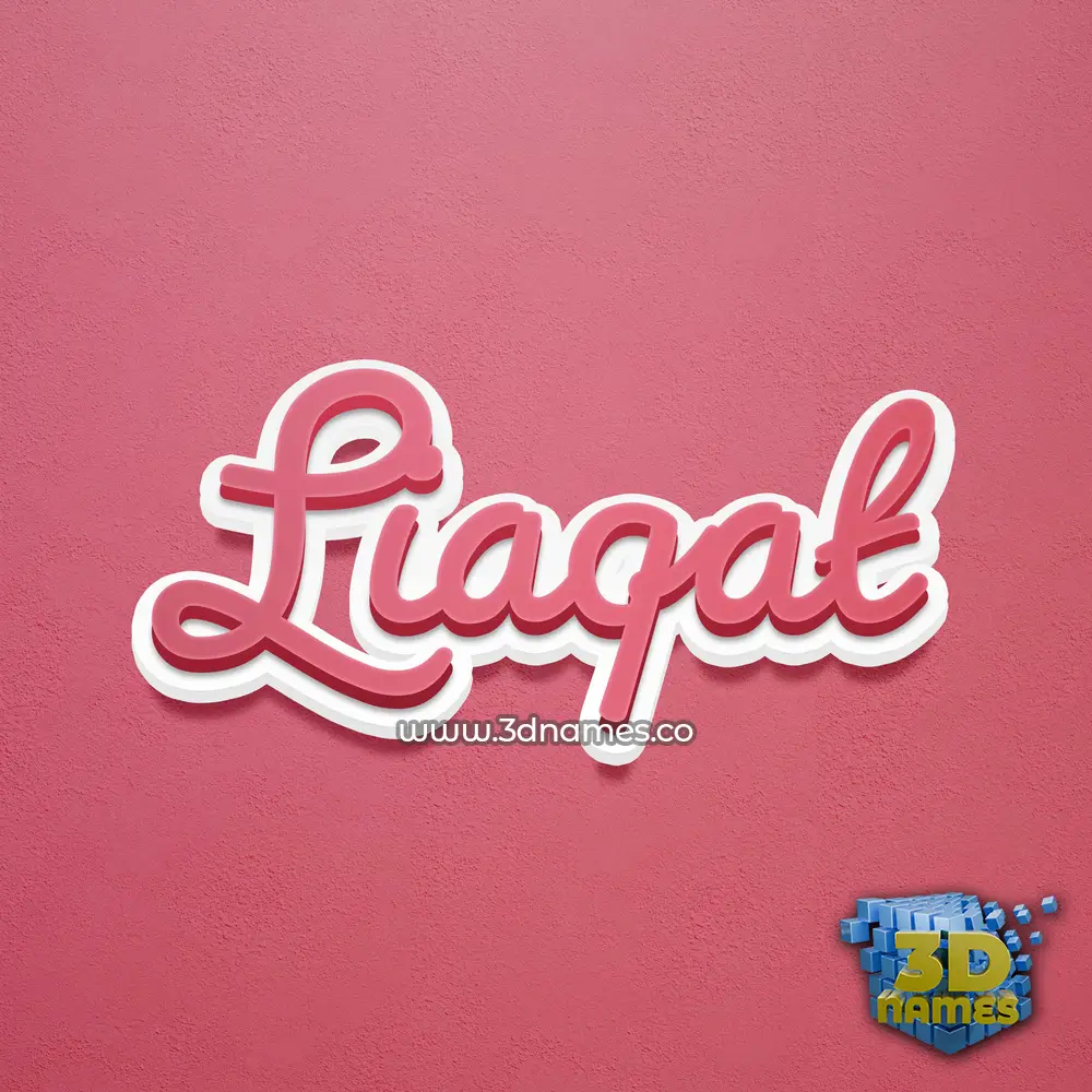 liaqat in Red Scribble style - 3D name wallpaper