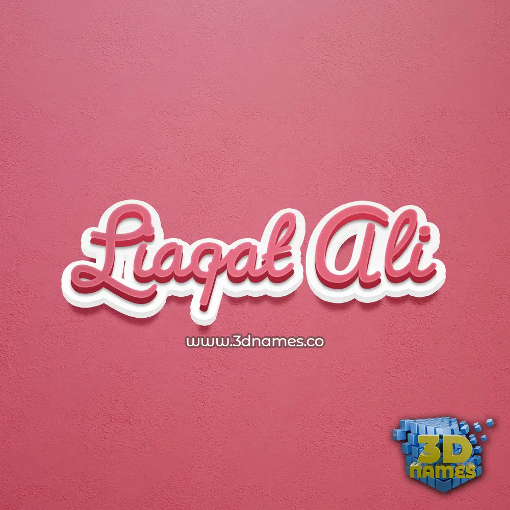 liaqat ali in Red Scribble style - 3D name wallpaper