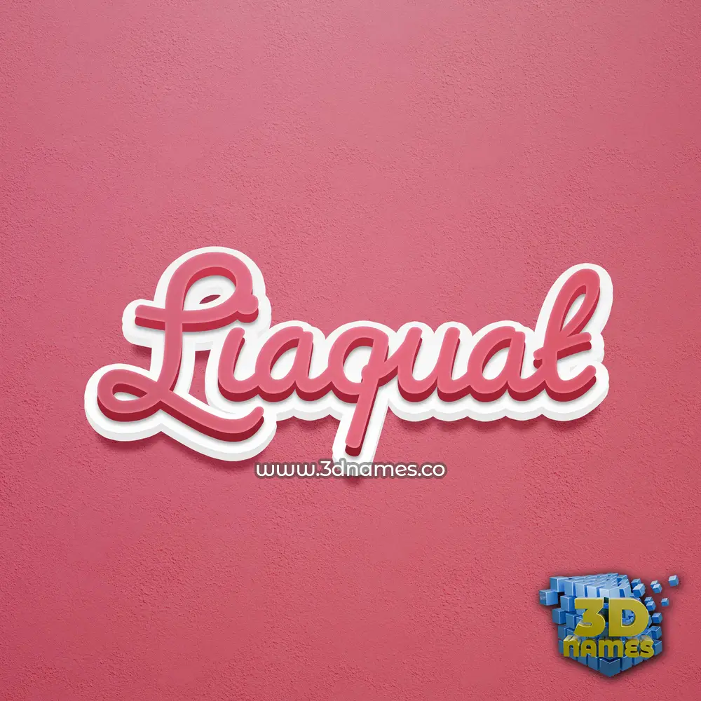 liaquat in Red Scribble style - 3D name wallpaper