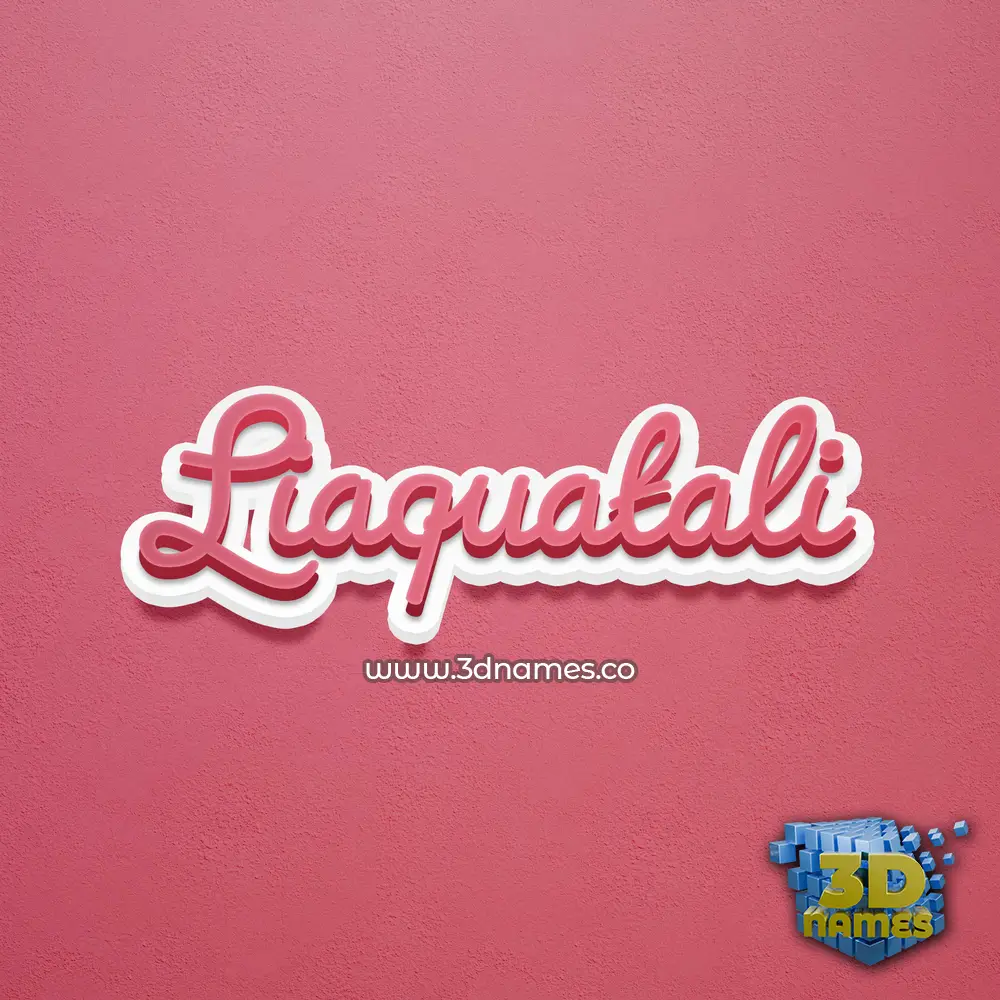 liaquatali in Red Scribble style - 3D name wallpaper