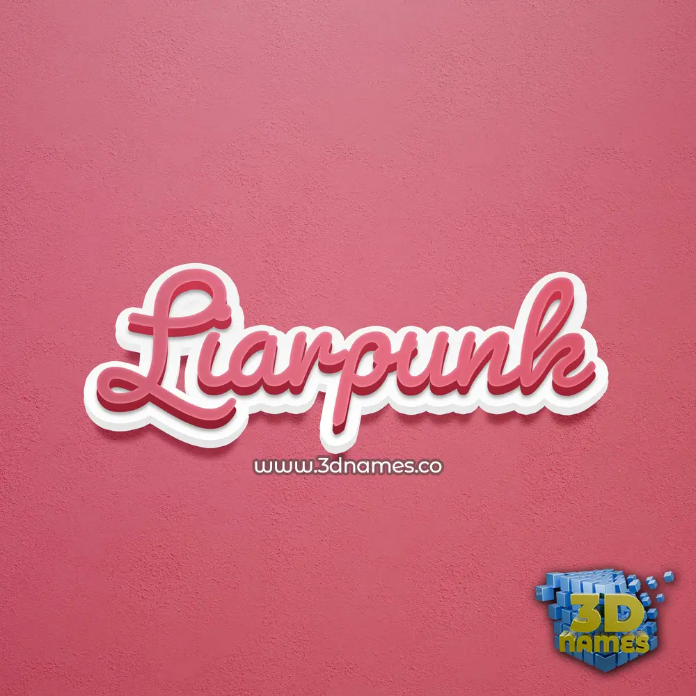 liarpunk in Red Scribble style - 3D name wallpaper