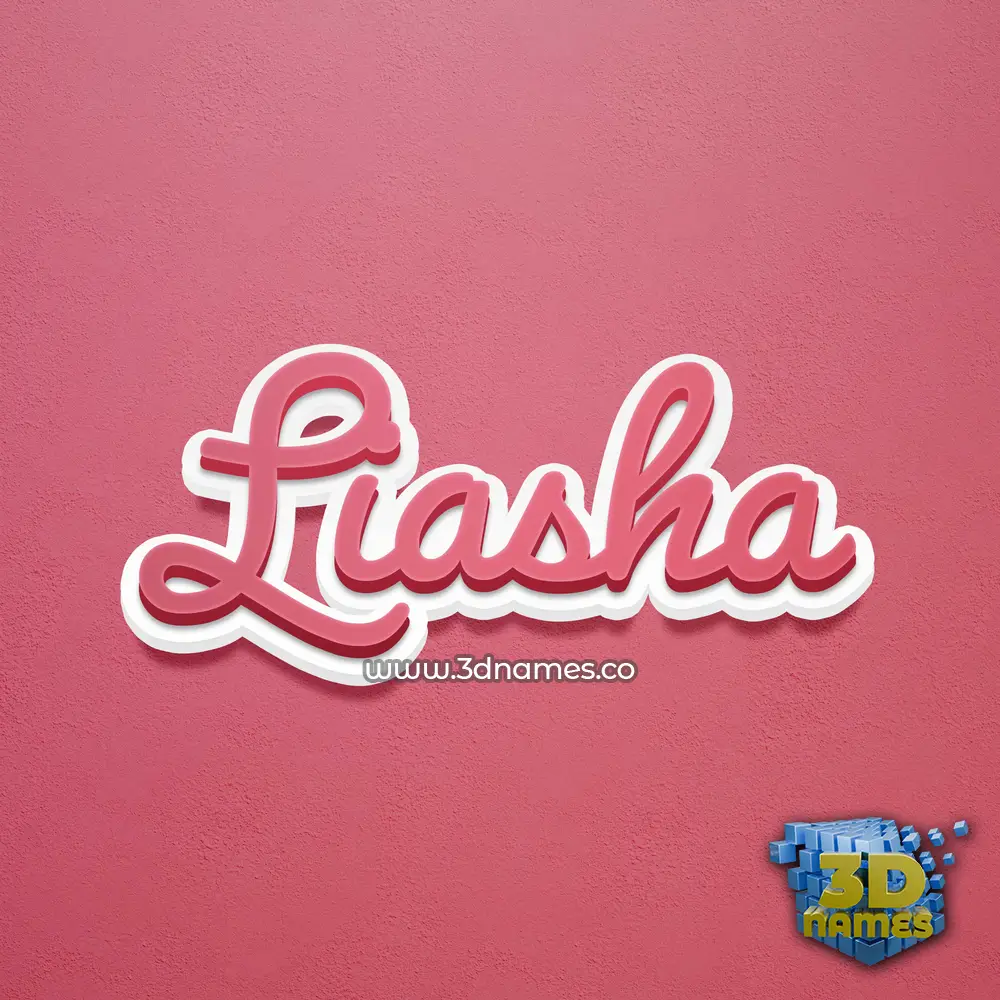 liasha in Red Scribble style - 3D name wallpaper