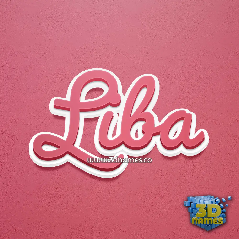 liba in Red Scribble style - 3D name wallpaper