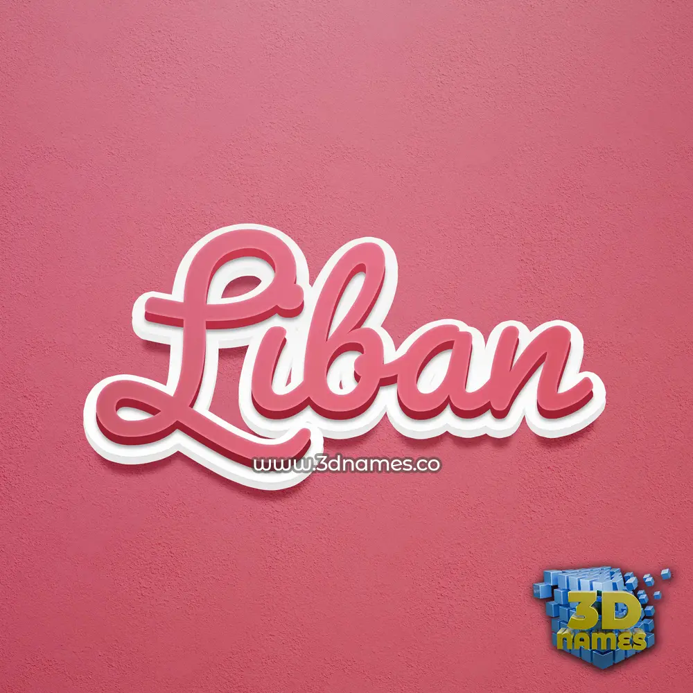 liban in Red Scribble style - 3D name wallpaper