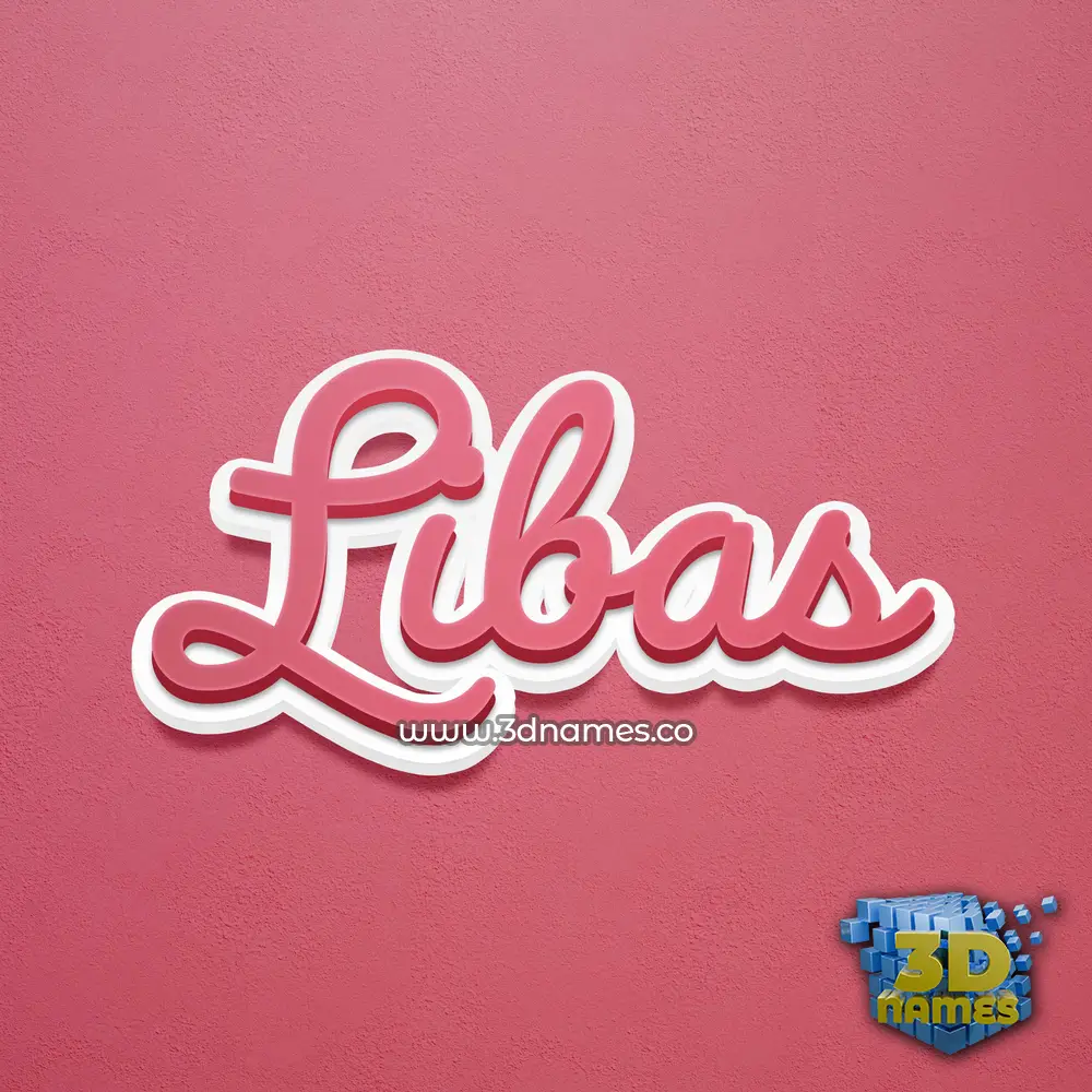 libas in Red Scribble style - 3D name wallpaper
