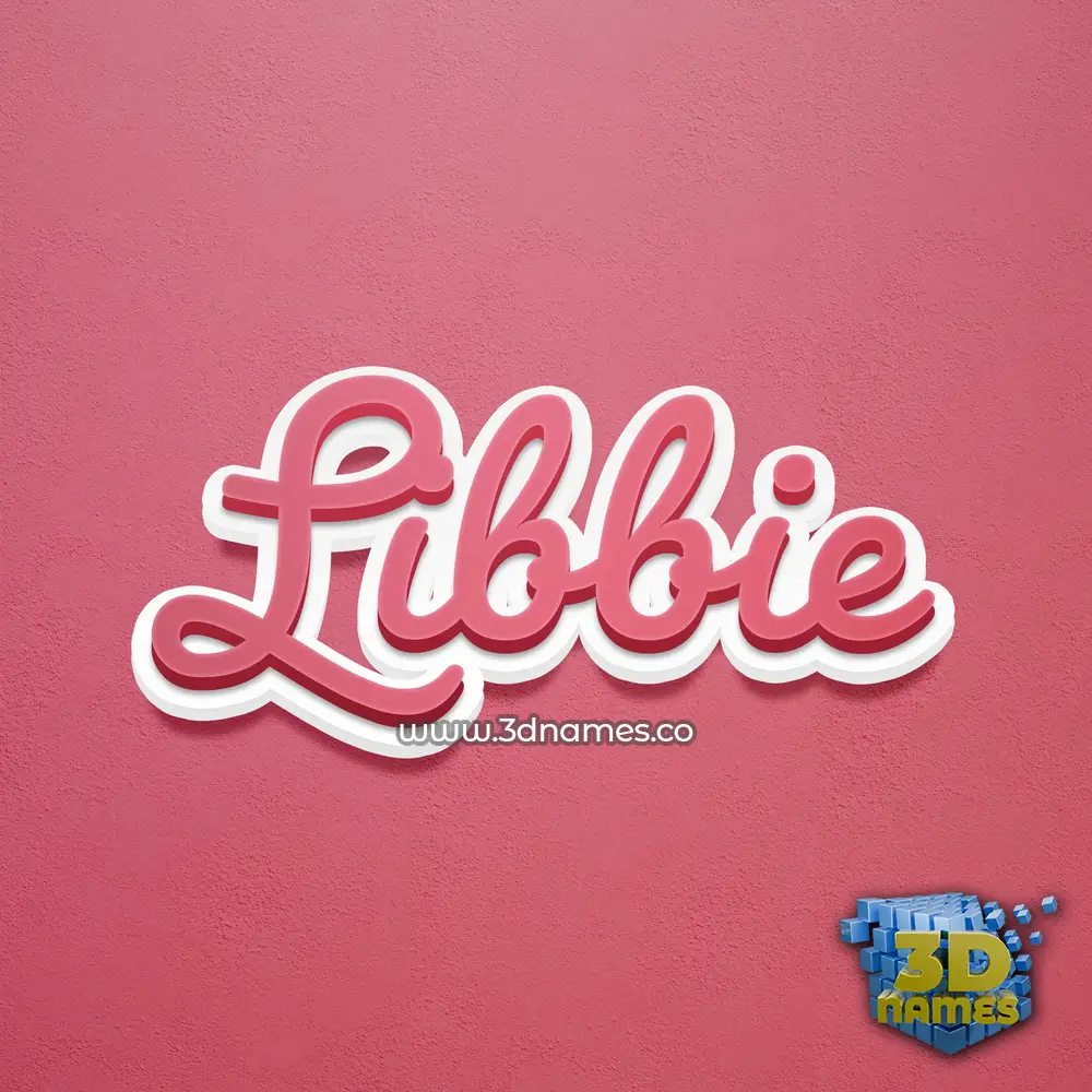 libbie in Red Scribble style - 3D name wallpaper
