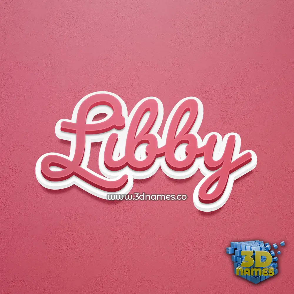 libby in Red Scribble style - 3D name wallpaper