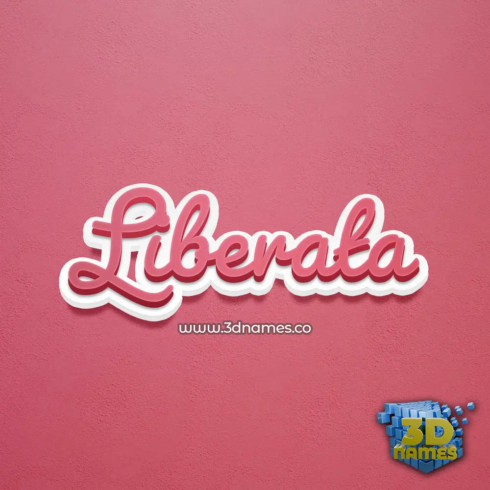 liberata in Red Scribble style - 3D name wallpaper
