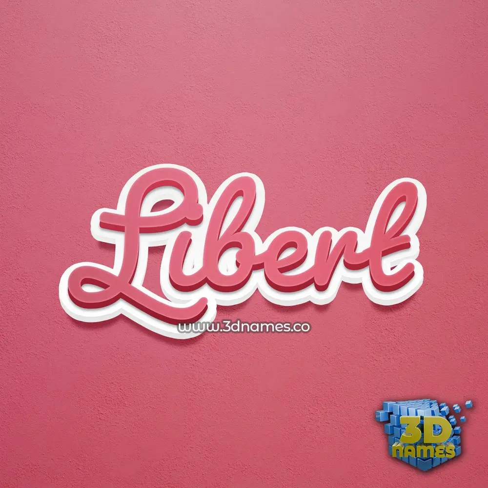 libert in Red Scribble style - 3D name wallpaper