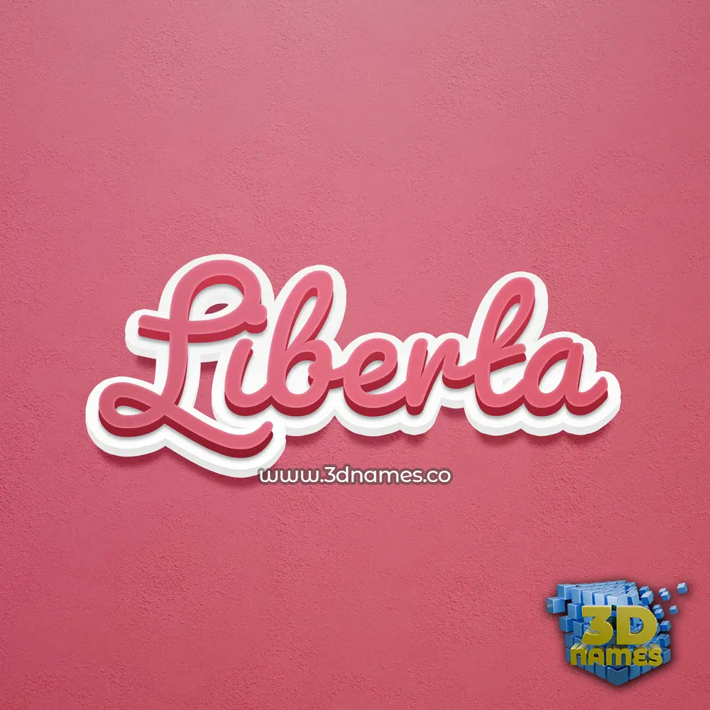 liberta in Red Scribble style - 3D name wallpaper