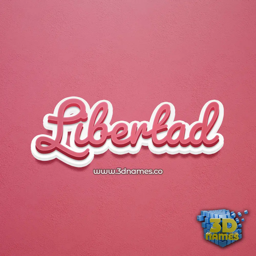 libertad in Red Scribble style - 3D name wallpaper
