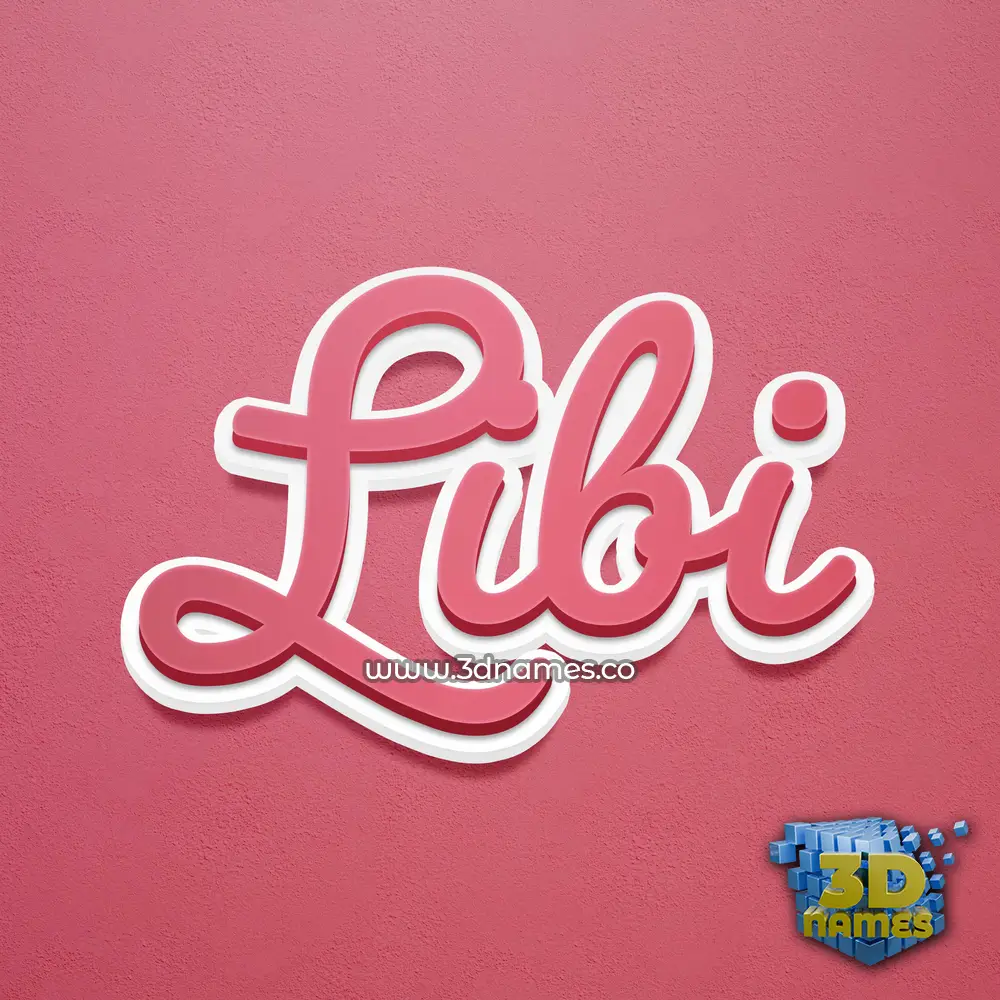 libi in Red Scribble style - 3D name wallpaper
