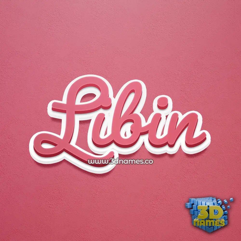 libin in Red Scribble style - 3D name wallpaper