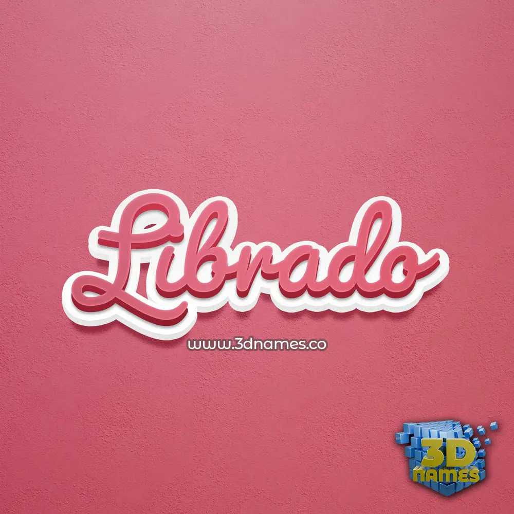 librado in Red Scribble style - 3D name wallpaper
