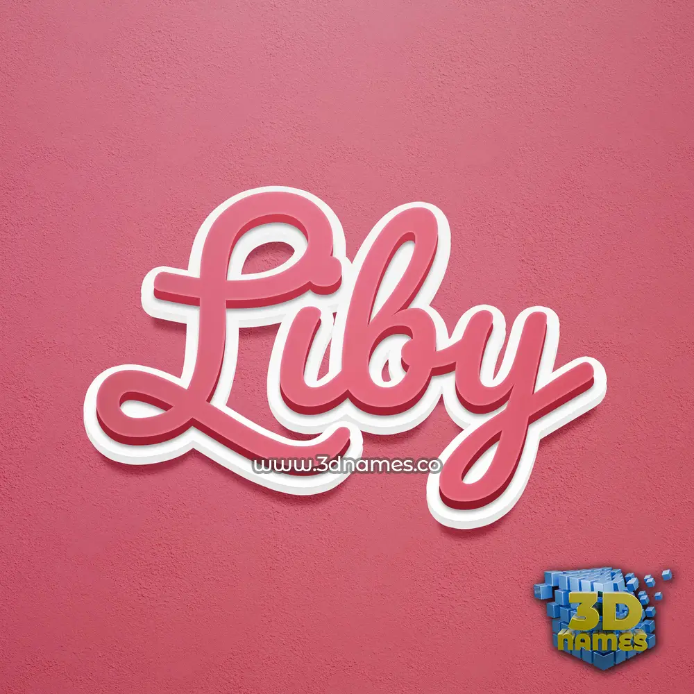 liby in Red Scribble style - 3D name wallpaper