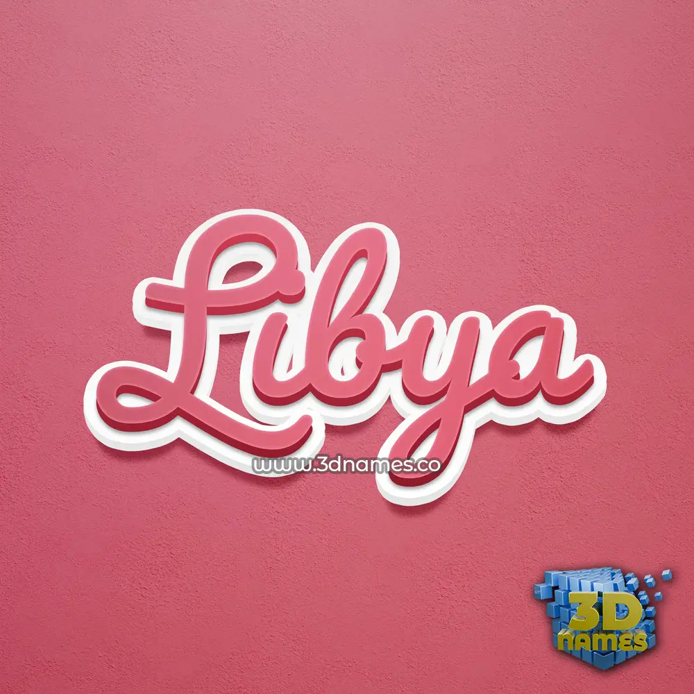 libya in Red Scribble style - 3D name wallpaper