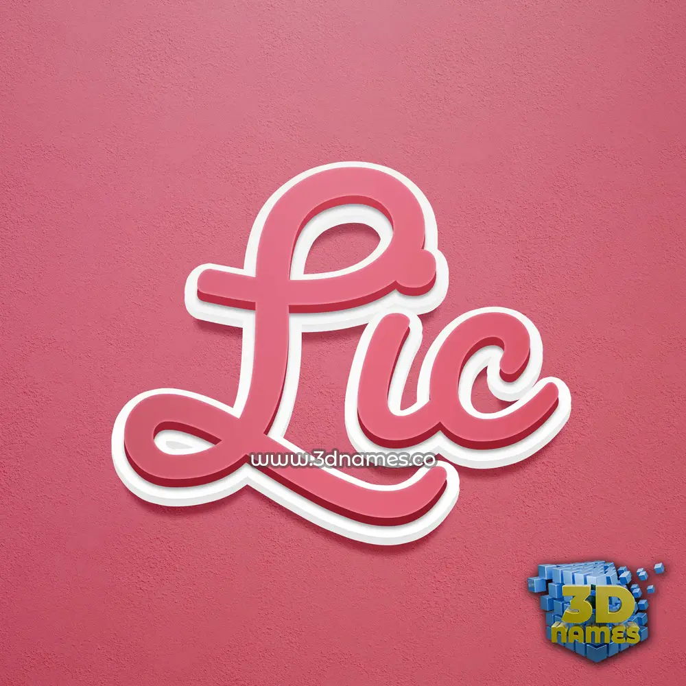 lic in Red Scribble style - 3D name wallpaper