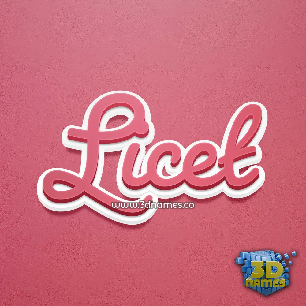 licet in Red Scribble style - 3D name wallpaper