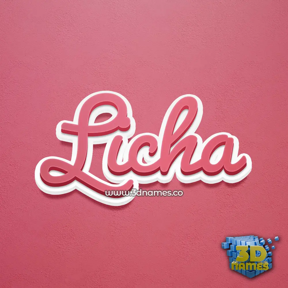 licha in Red Scribble style - 3D name wallpaper