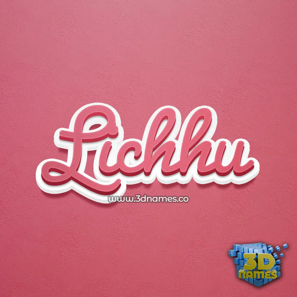 lichhu in Red Scribble style - 3D name wallpaper