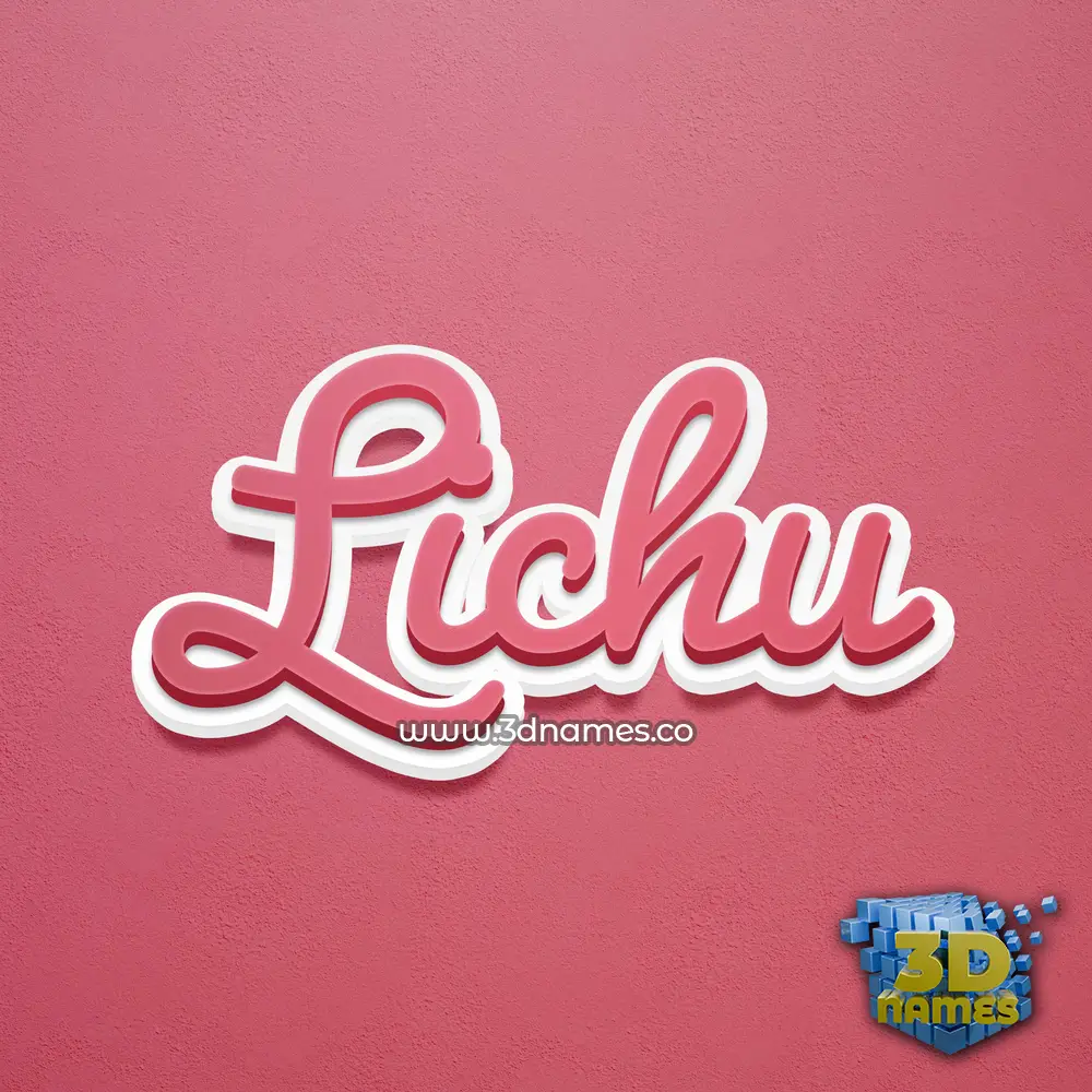 lichu in Red Scribble style - 3D name wallpaper
