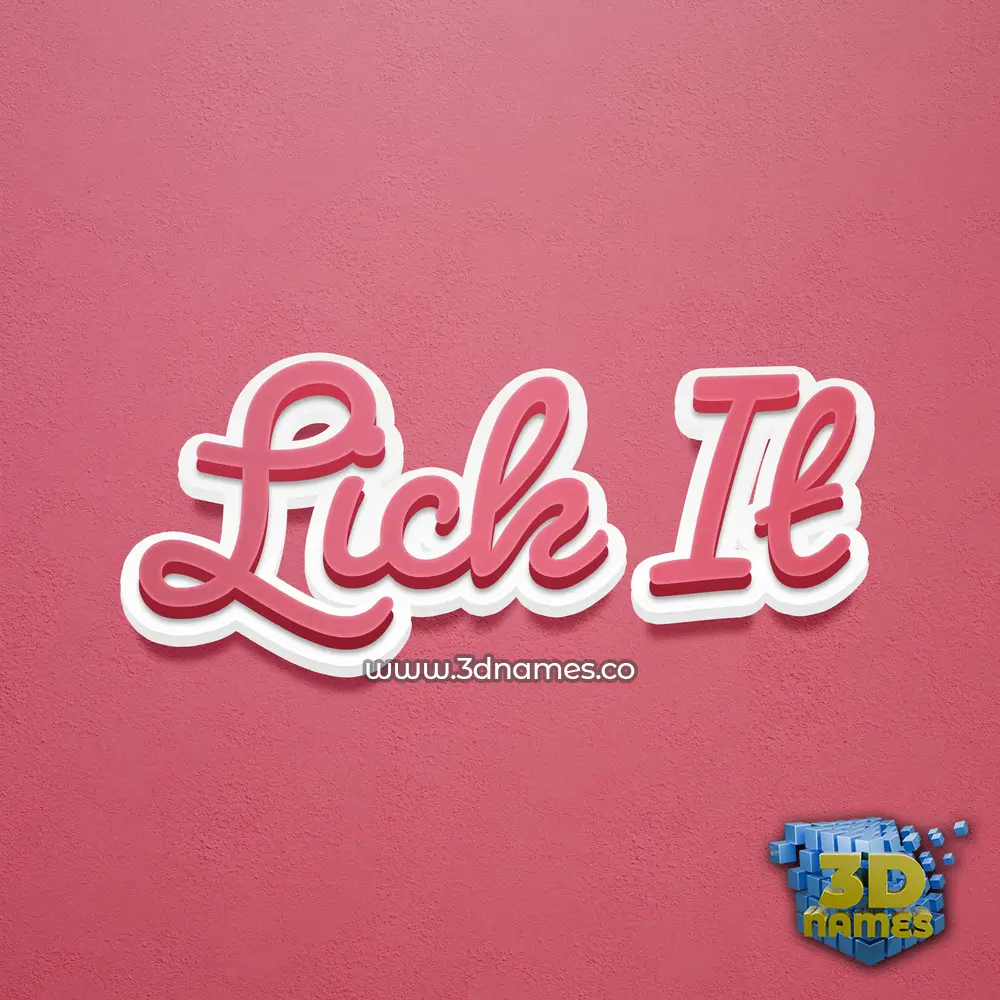 lick it in Red Scribble style - 3D name wallpaper