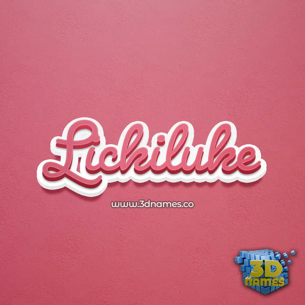 lickiluke in Red Scribble style - 3D name wallpaper