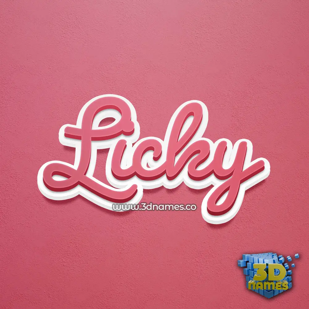 licky in Red Scribble style - 3D name wallpaper