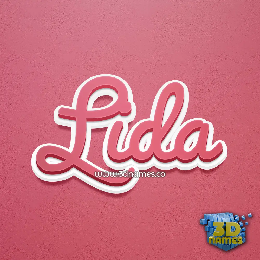 lida in Red Scribble style - 3D name wallpaper