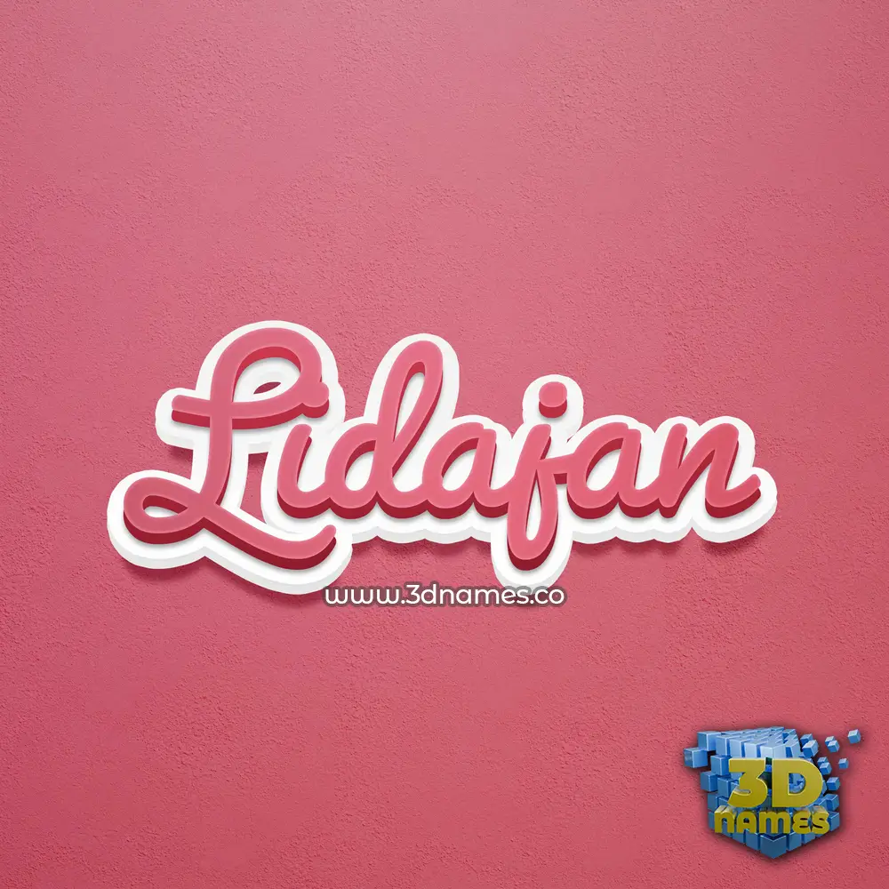 lidajan in Red Scribble style - 3D name wallpaper