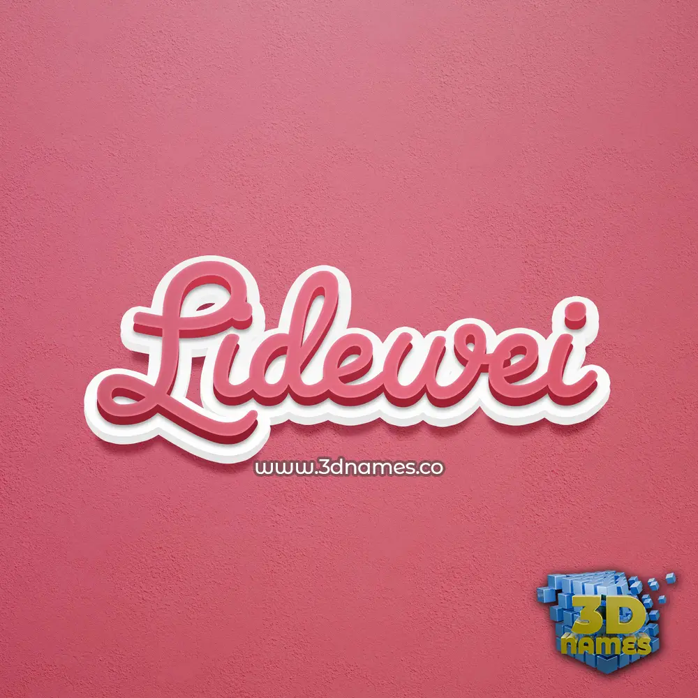 lidewei in Red Scribble style - 3D name wallpaper