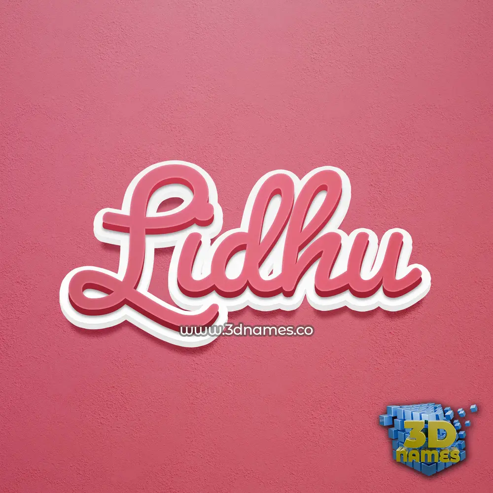 lidhu in Red Scribble style - 3D name wallpaper