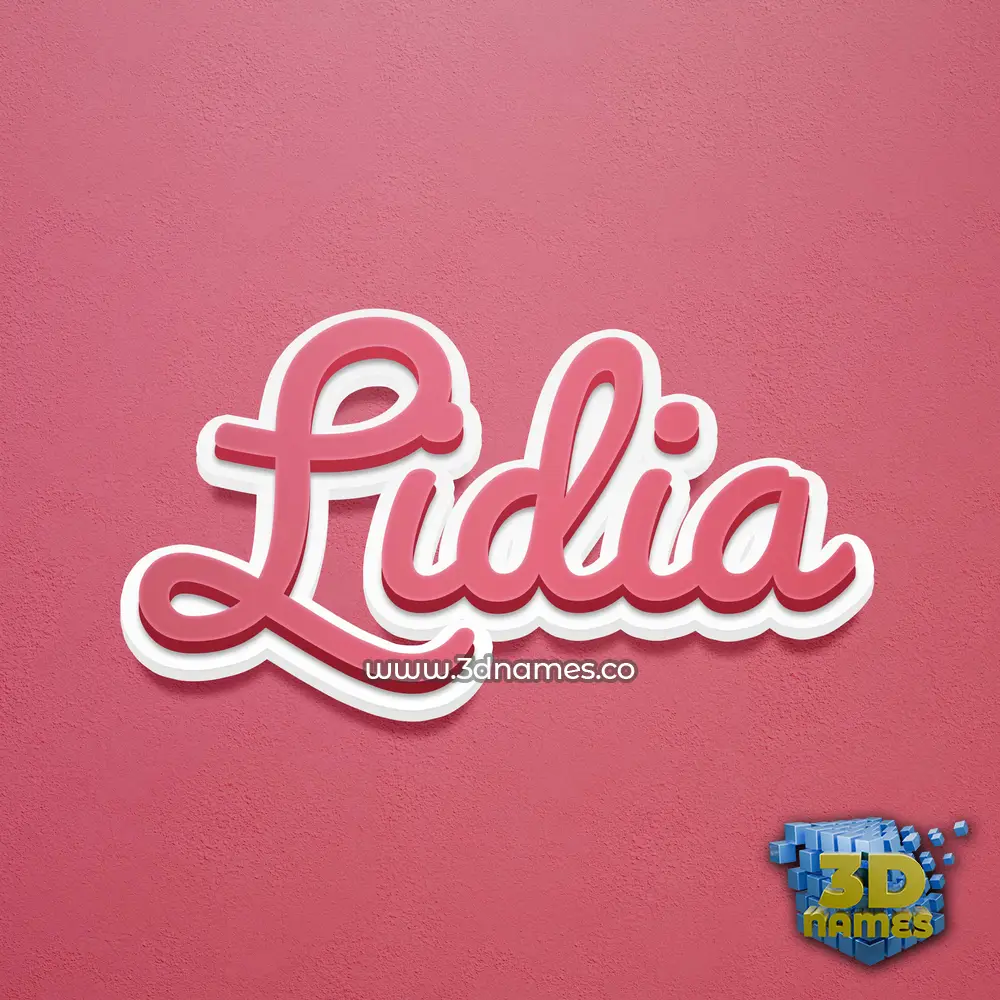 lidia in Red Scribble style - 3D name wallpaper