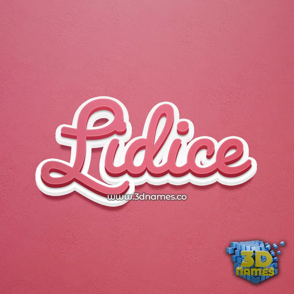 lidice in Red Scribble style - 3D name wallpaper