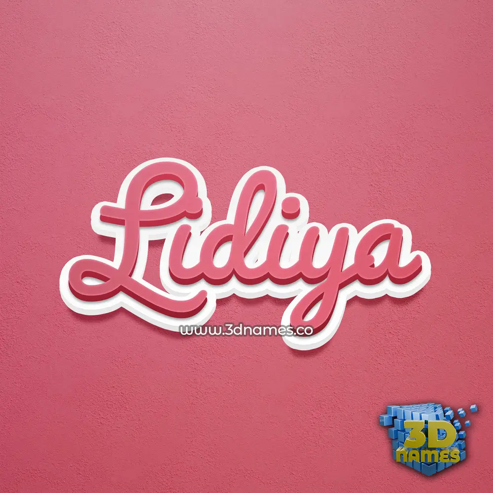 lidiya in Red Scribble style - 3D name wallpaper