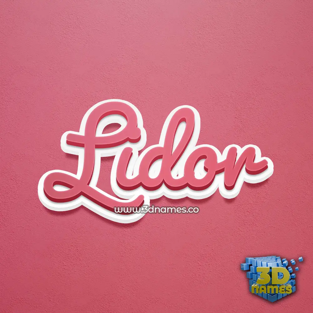 lidor in Red Scribble style - 3D name wallpaper