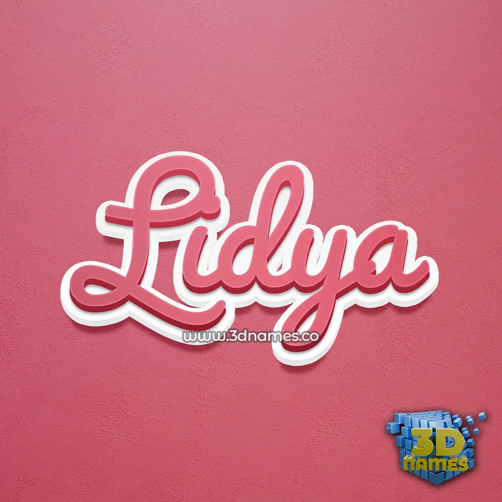 lidya in Red Scribble style - 3D name wallpaper