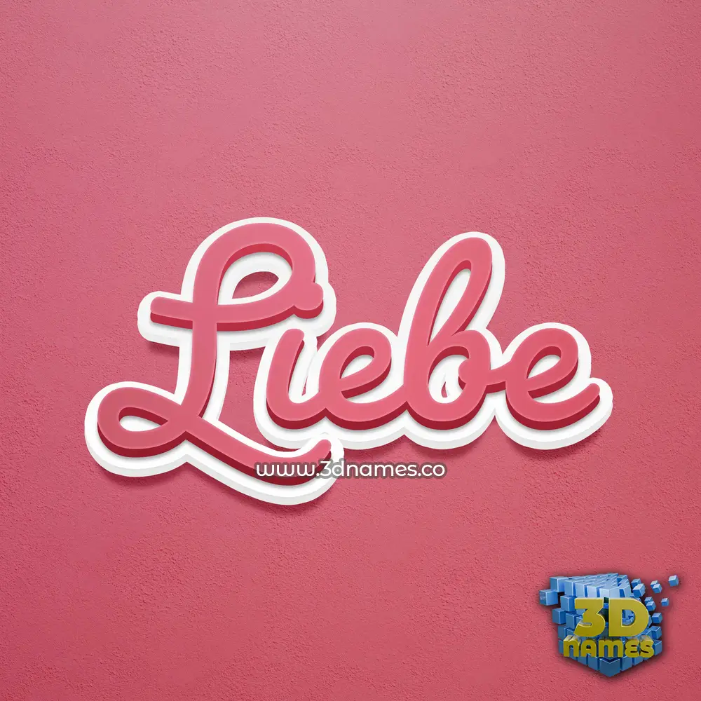 liebe in Red Scribble style - 3D name wallpaper